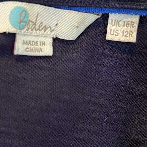 BODEN navy blue Bridget Pom Pom shift dress, Size 12 - Picture 7 of 7